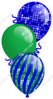 Disco - Green & Blue Triple Balloon Bundle