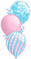 Bokeh - Baby Pink & Baby Blue Triple Balloon Bundle