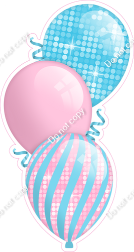 Disco - Baby Pink & Baby Blue Triple Balloon Bundle