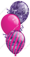 Disco - Hot Pink & Purple Triple Balloon Bundle