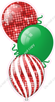 Disco - Red & Green Christmas Triple Balloon Bundle