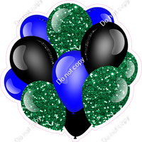 Sparkle - Green, Blue, Black - Balloon Cluster