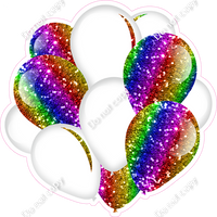 Sparkle - Rainbow & White - Balloon Cluster