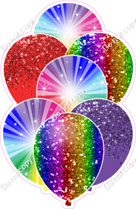 Rainbow & Rainbow Burst Balloon Bundle