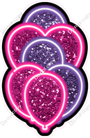 NEON - Hot Pink & Purple XL Balloon Bundle - Sparkle