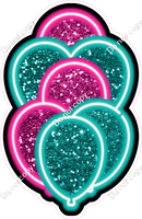 NEON - Hot Pink & Teal XL Balloon Bundle - Sparkle