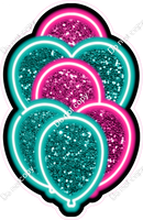 NEON - Hot Pink & Teal XL Balloon Bundle - Sparkle