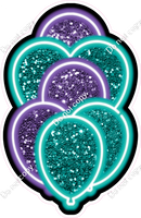 NEON - Purple & Teal XL Balloon Bundle - Sparkle