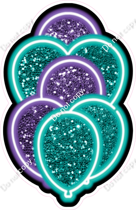 NEON - Purple & Teal XL Balloon Bundle - Sparkle