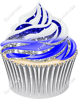 Vanilla Cupcake - Blue & Light Silver Ombre w/ Variants