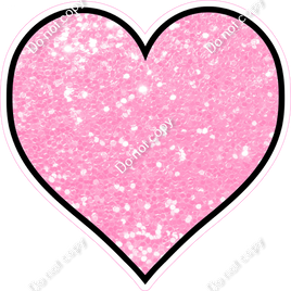 Sparkle - Baby Pink Heart - Outlined