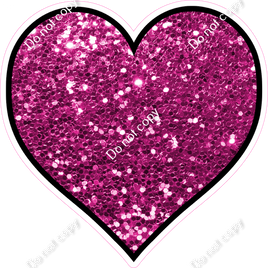 Sparkle - Hot Pink Heart - Outlined