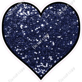 Sparkle - Navy Blue Heart - Outlined