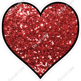Sparkle - Red Heart - Outlined