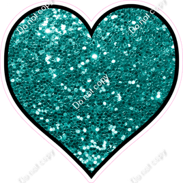 Sparkle - Teal Heart - Outlined