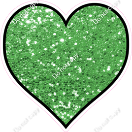Sparkle - Lime Heart - Outlined