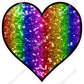 Sparkle - Rainbow Heart - Outlined