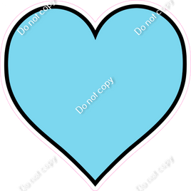 Flat - Baby Blue Heart - Outlined