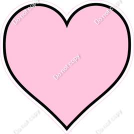 Flat - Baby Pink Heart - Outlined