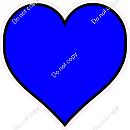 Flat - Blue Heart - Outlined