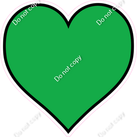 Flat - Green Heart - Outlined