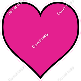 Flat - Hot Pink Heart - Outlined