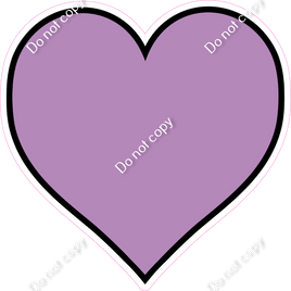 Flat - Lavender Heart - Outlined