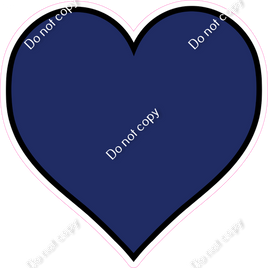 Flat - Navy Blue Heart - Outlined