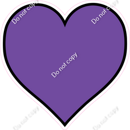 Flat - Purple Heart - Outlined