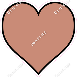 Flat - Rose Gold Heart - Outlined