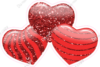 Sparkle - Red - Triple Heart Bundles