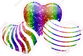Sparkle - Rainbow & White - Triple Heart Bundles