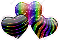 Sparkle - Rainbow & Black - Triple Heart Bundles