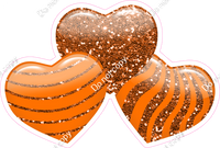 Sparkle - Orange - Triple Heart Bundles