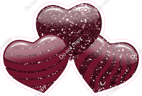 Sparkle - Burgundy - Triple Heart Bundles