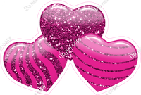 Sparkle - Hot Pink - Triple Heart Bundles