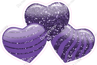 Sparkle - Purple - Triple Heart Bundles