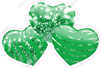 Bokeh - Green - Triple Heart Bundles