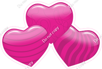 Flat - Hot Pink - Triple Heart Bundles