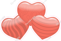 Flat - Coral - Triple Heart Bundles