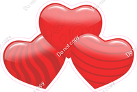 Flat - Red- Triple Heart Bundles