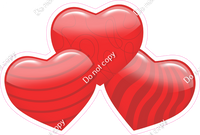 Flat - Red- Triple Heart Bundles