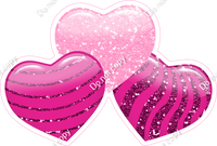 Sparkle - Hot Pink & Baby Pink - Triple Heart Bundles