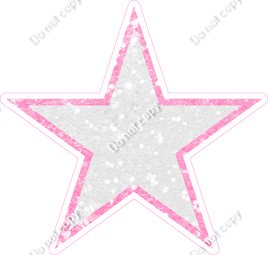 Sparkle White & Baby Pink Star