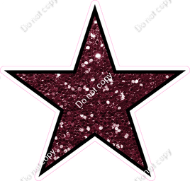 Sparkle - Burgundy Star - Outlined