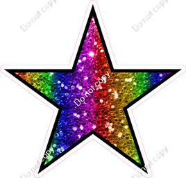 Sparkle - Rainbow Star - Outlined