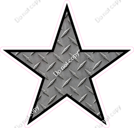 Diamond Plate Star - Outlined