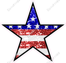 Sparkle Flag Star - Outlined