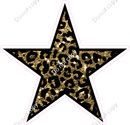 Gold Leopard Star - Outlined