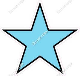 Flat - Baby Blue Star - Outlined